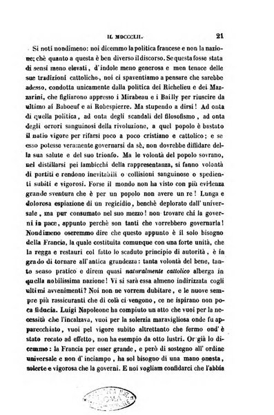 La civiltà cattolica pubblicazione periodica per tutta l'Italia