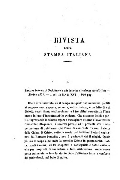 La civiltà cattolica pubblicazione periodica per tutta l'Italia