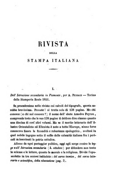 La civiltà cattolica pubblicazione periodica per tutta l'Italia