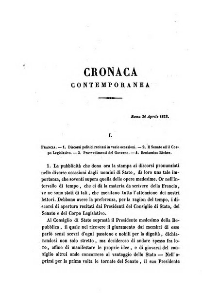 La civiltà cattolica pubblicazione periodica per tutta l'Italia