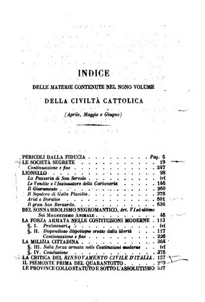 La civiltà cattolica pubblicazione periodica per tutta l'Italia