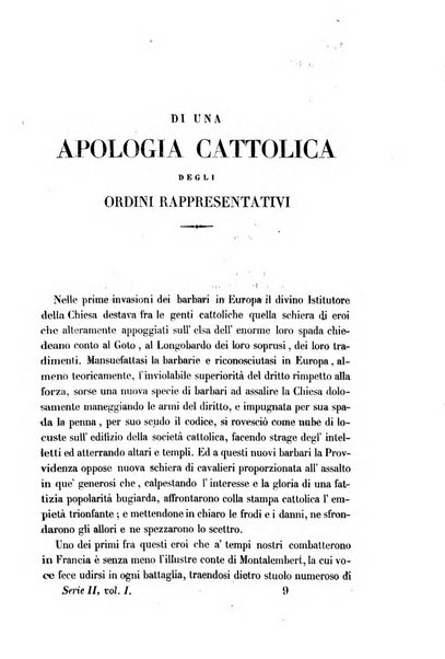 La civiltà cattolica pubblicazione periodica per tutta l'Italia