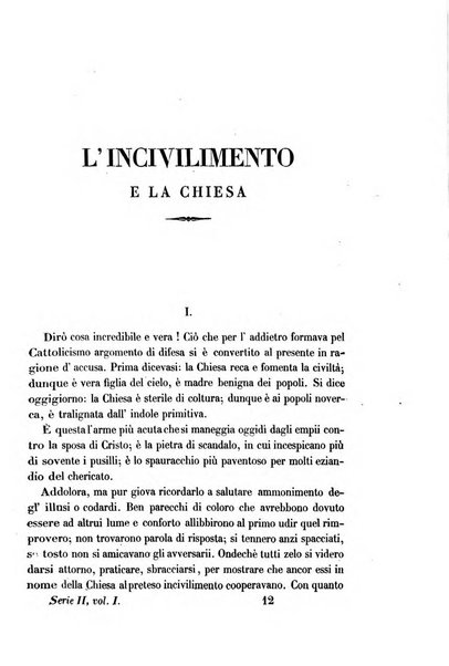 La civiltà cattolica pubblicazione periodica per tutta l'Italia