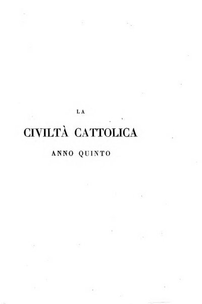 La civiltà cattolica pubblicazione periodica per tutta l'Italia