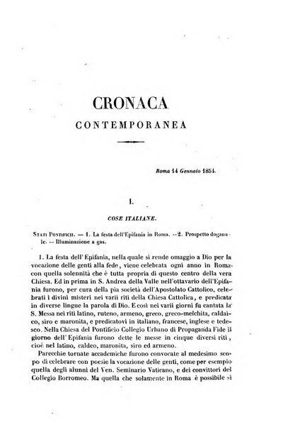 La civiltà cattolica pubblicazione periodica per tutta l'Italia