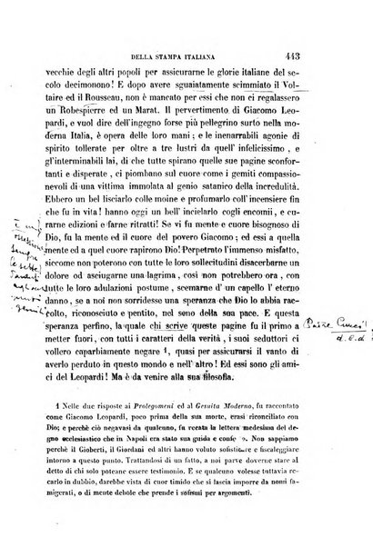 La civiltà cattolica pubblicazione periodica per tutta l'Italia