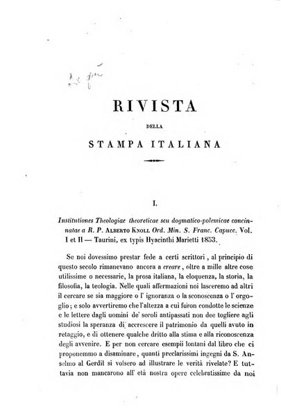 La civiltà cattolica pubblicazione periodica per tutta l'Italia