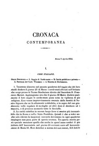 La civiltà cattolica pubblicazione periodica per tutta l'Italia