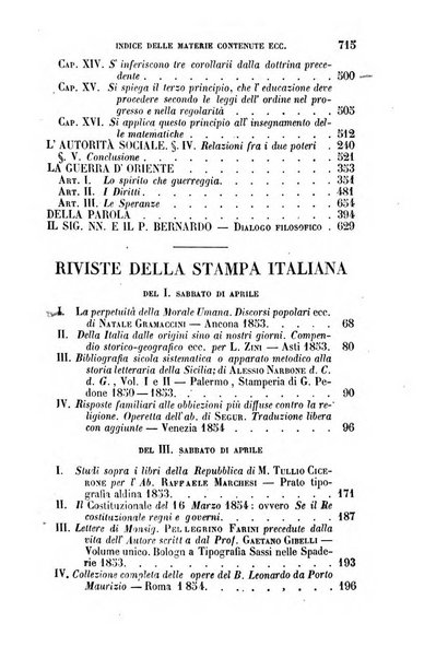 La civiltà cattolica pubblicazione periodica per tutta l'Italia