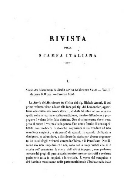 La civiltà cattolica pubblicazione periodica per tutta l'Italia