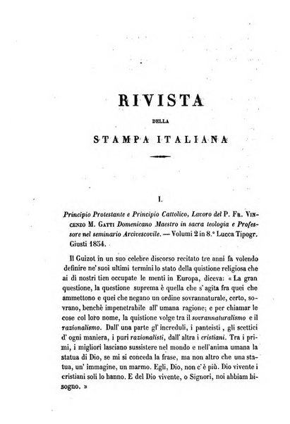 La civiltà cattolica pubblicazione periodica per tutta l'Italia