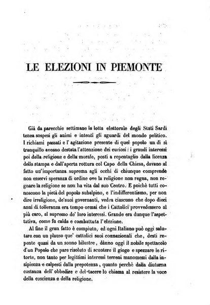 La civiltà cattolica pubblicazione periodica per tutta l'Italia