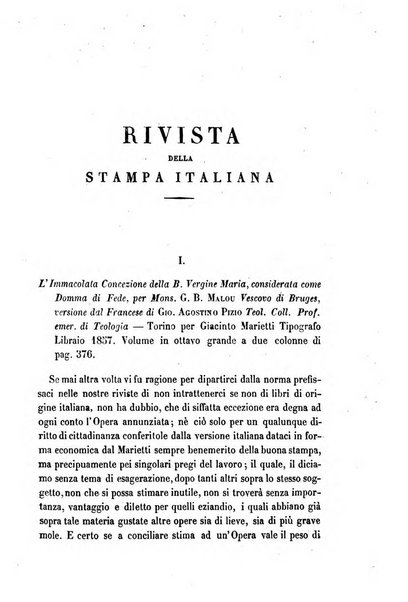 La civiltà cattolica pubblicazione periodica per tutta l'Italia