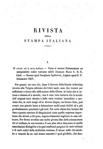 La civiltà cattolica pubblicazione periodica per tutta l'Italia