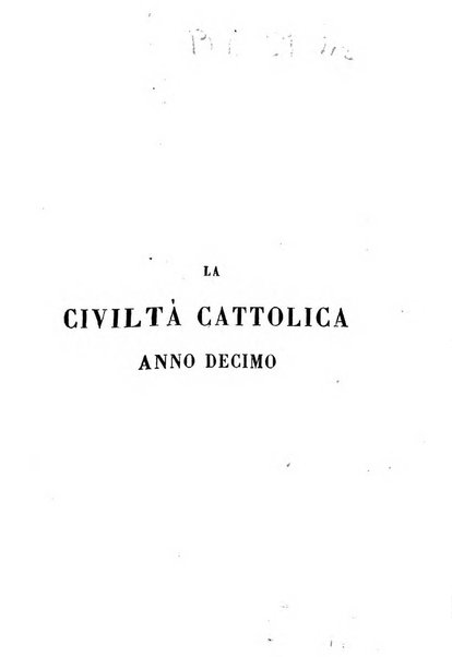 La civiltà cattolica pubblicazione periodica per tutta l'Italia