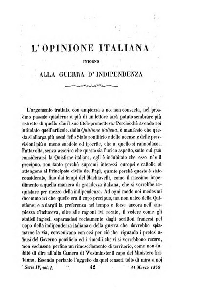 La civiltà cattolica pubblicazione periodica per tutta l'Italia