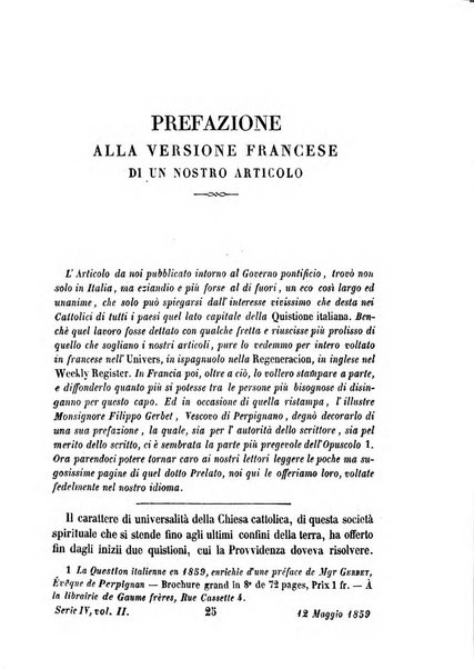 La civiltà cattolica pubblicazione periodica per tutta l'Italia