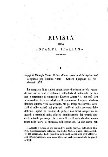 La civiltà cattolica pubblicazione periodica per tutta l'Italia