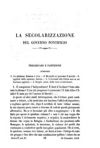 La civiltà cattolica pubblicazione periodica per tutta l'Italia