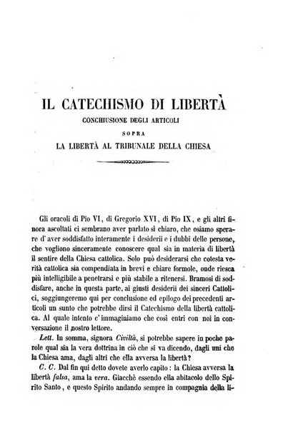 La civiltà cattolica pubblicazione periodica per tutta l'Italia