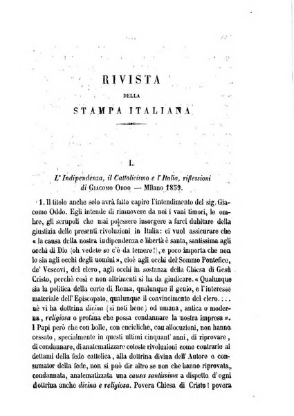 La civiltà cattolica pubblicazione periodica per tutta l'Italia