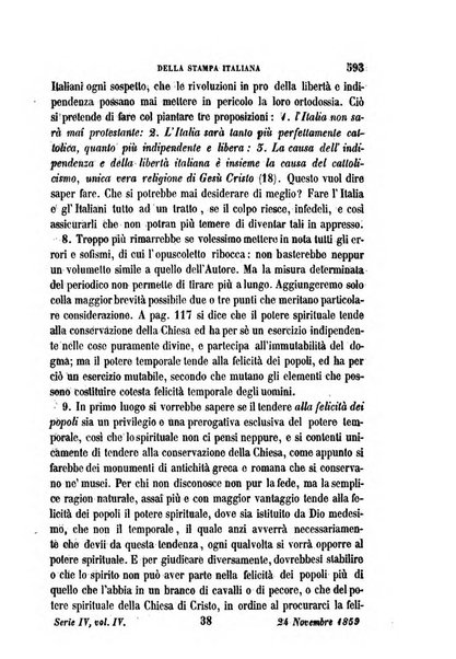 La civiltà cattolica pubblicazione periodica per tutta l'Italia