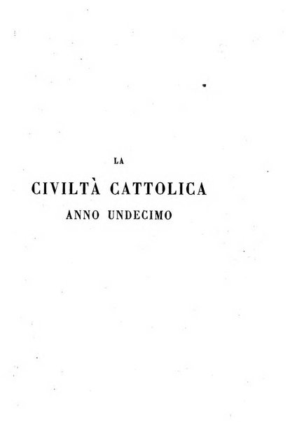 La civiltà cattolica pubblicazione periodica per tutta l'Italia