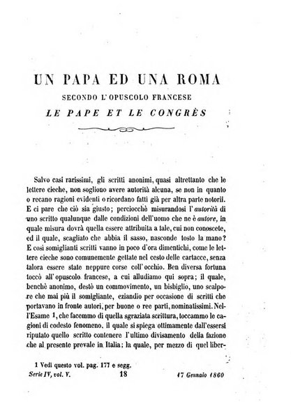 La civiltà cattolica pubblicazione periodica per tutta l'Italia