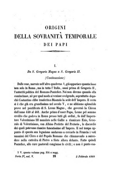 La civiltà cattolica pubblicazione periodica per tutta l'Italia