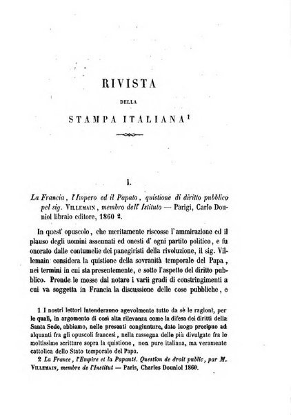 La civiltà cattolica pubblicazione periodica per tutta l'Italia