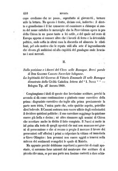 La civiltà cattolica pubblicazione periodica per tutta l'Italia