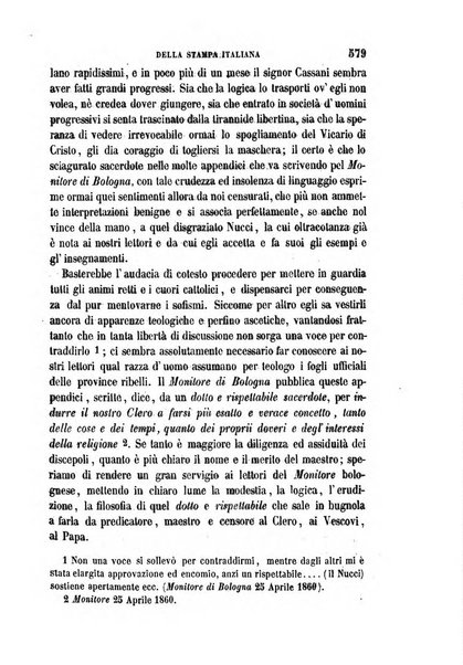 La civiltà cattolica pubblicazione periodica per tutta l'Italia