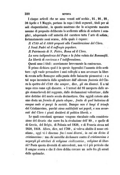 La civiltà cattolica pubblicazione periodica per tutta l'Italia