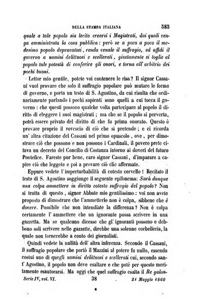 La civiltà cattolica pubblicazione periodica per tutta l'Italia