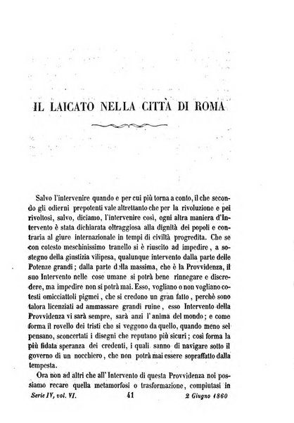 La civiltà cattolica pubblicazione periodica per tutta l'Italia