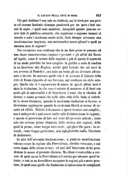 La civiltà cattolica pubblicazione periodica per tutta l'Italia