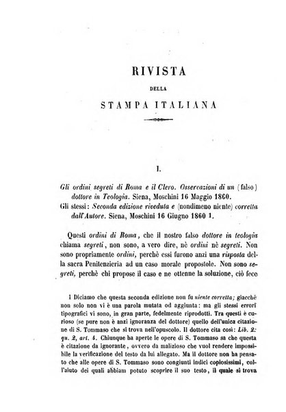 La civiltà cattolica pubblicazione periodica per tutta l'Italia