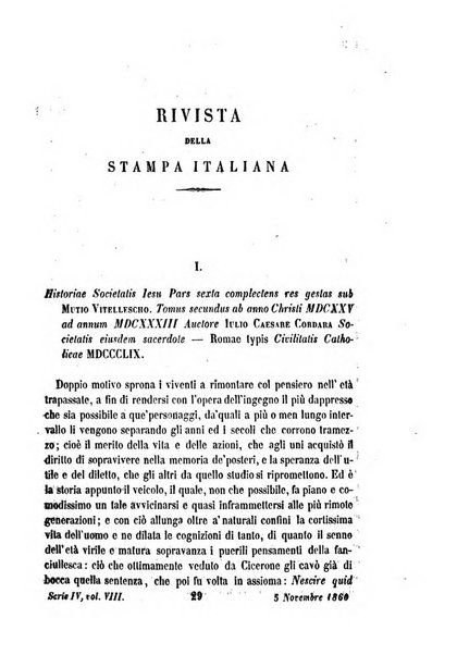 La civiltà cattolica pubblicazione periodica per tutta l'Italia