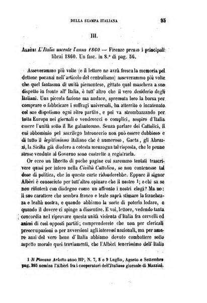 La civiltà cattolica pubblicazione periodica per tutta l'Italia