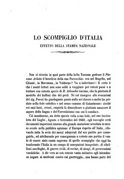 La civiltà cattolica pubblicazione periodica per tutta l'Italia