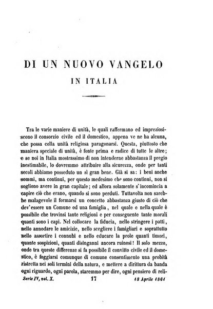 La civiltà cattolica pubblicazione periodica per tutta l'Italia