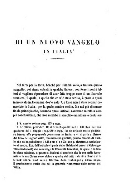 La civiltà cattolica pubblicazione periodica per tutta l'Italia