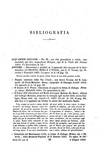 La civiltà cattolica pubblicazione periodica per tutta l'Italia