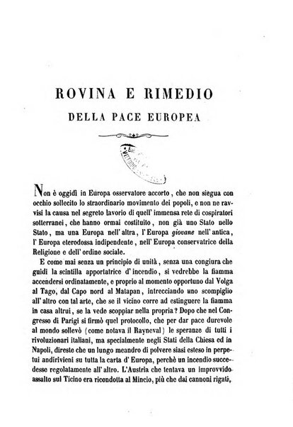 La civiltà cattolica pubblicazione periodica per tutta l'Italia