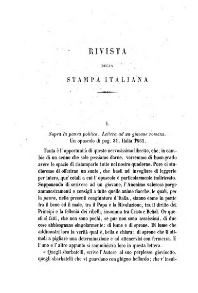 La civiltà cattolica pubblicazione periodica per tutta l'Italia