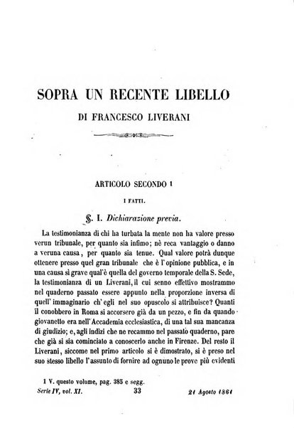 La civiltà cattolica pubblicazione periodica per tutta l'Italia