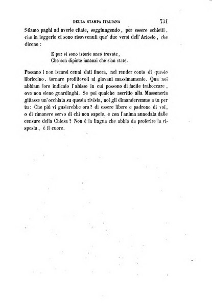 La civiltà cattolica pubblicazione periodica per tutta l'Italia