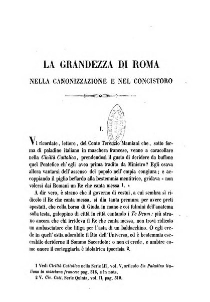 La civiltà cattolica pubblicazione periodica per tutta l'Italia