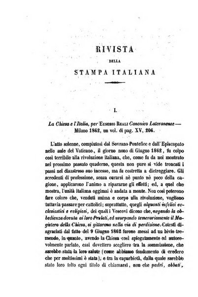 La civiltà cattolica pubblicazione periodica per tutta l'Italia