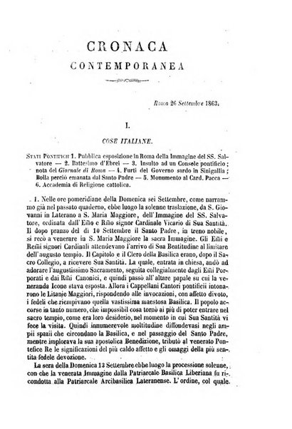 La civiltà cattolica pubblicazione periodica per tutta l'Italia